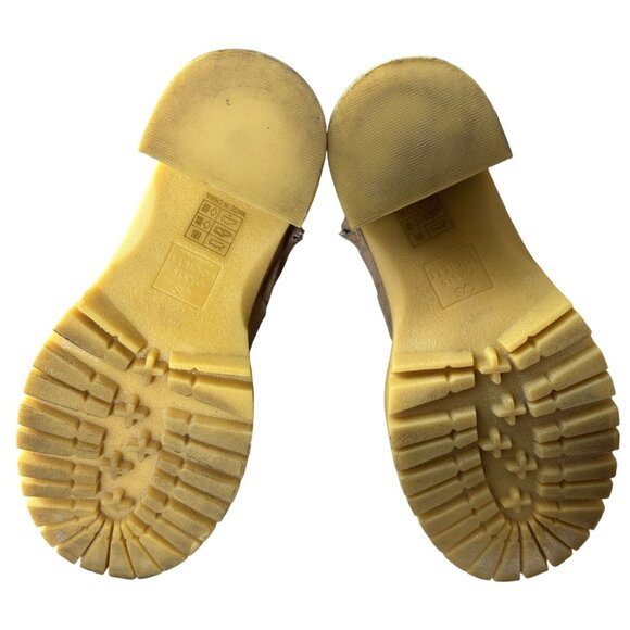 Oasis Society Womens Size 7 Beige Suede Ankle Boots Chunky Heel & Side Zippers - Picture 5 of 11